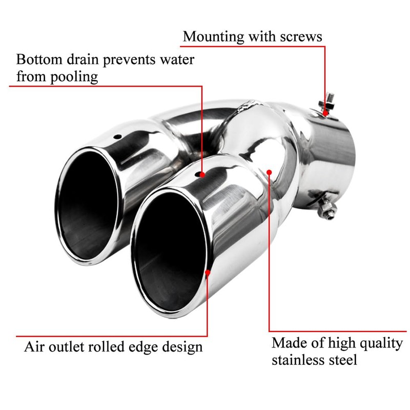 FAIZJUNBEN 3 inch exhaust tip, universal stainless steel exhaust tailpipe