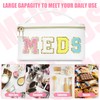 BuyCard Medicines Chenille Letter Bag Nylon Meds Makeup Pouch Preppy