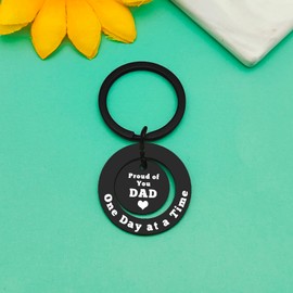 Sobriety Gifts for Dad Keychain Addiction Recovery Gifts Sobriety Gift for Alcoholics AA Members Keyring Thanksgiving Christmas Birthday Valentine’s Father’s Day Gift for Men Jewelry