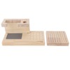 Wooden Nail Drill Stand Organizer with 81 Holes Drill Bits