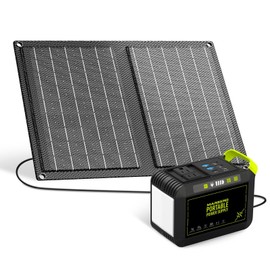MARBERO 88.8Wh Solar Generator with 21W Solar Panel Included Portable Power Station 80W 110V 120W Max for Camping Outdoor Hiking Fishing Emergency