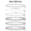 6PCS Stainless Steel Bracelets for Men Women, Silver Cuban Link