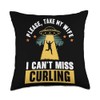 Curling Player Curler Sport Lover Curling Stone Throw Pillow