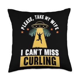 Curling Player Curler Sport Lover Curling Stone Throw Pillow