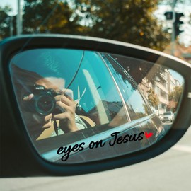 4 x Eyes On Jesus Rearview Mirror Decal Car Mirror Sticker Car Windshield Stickers Car Window Decals Rear View Mirror Sticker Tumbler Sticker Bumper Sticker Water Bottle Stickers Mirror Laptop Decal