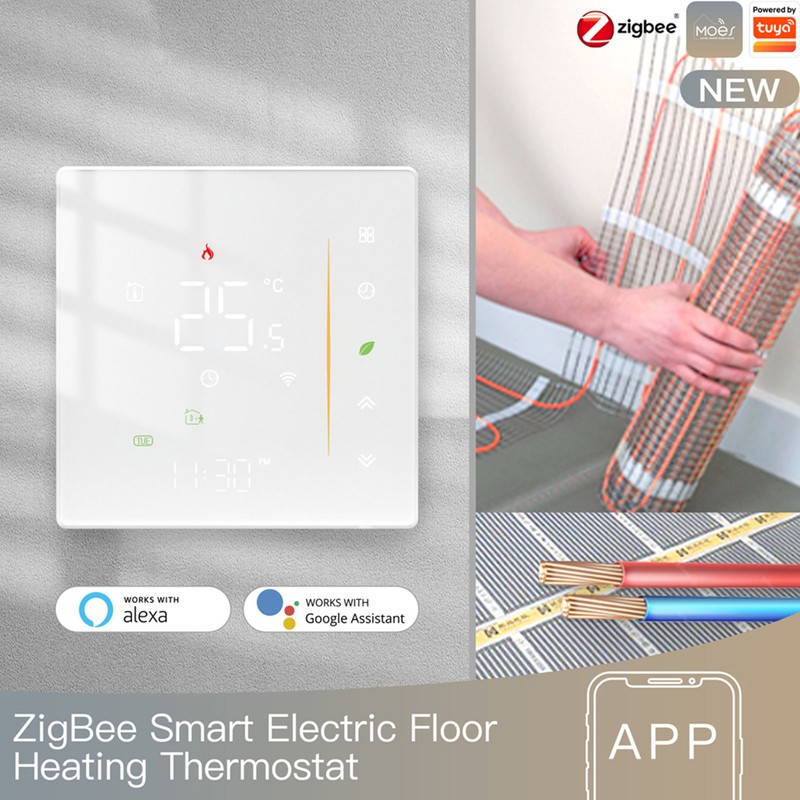 Tuya ZigBee Digital Display Intelligent Temperature Controller Multifunctional Water/Electric Floor