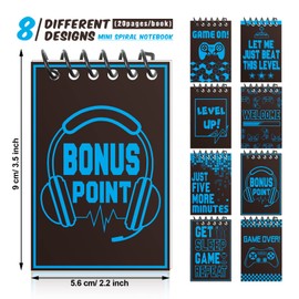 Epakh 24 Pieces Gaming Mini Notepads Video Game Notebooks Gamer Notebooks for Video Gaming Themed Birthday Party Favor Supplies Teacher Classroom Supplies