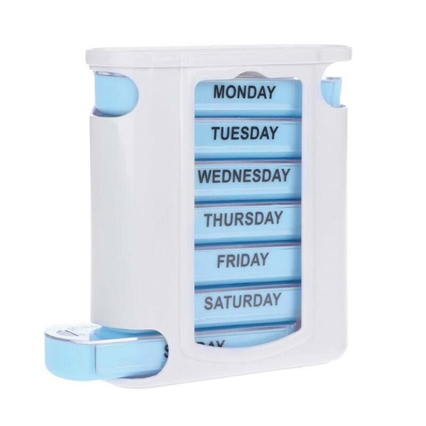 ISAKEN Pill Box 7 Days with 4 Compartments for Morning, Noon, Evening, Night, Pill Box, Monthly Tablets, Weekly Box, 7 Days Medicine Box, Supplement Box, Tablet Organiser
