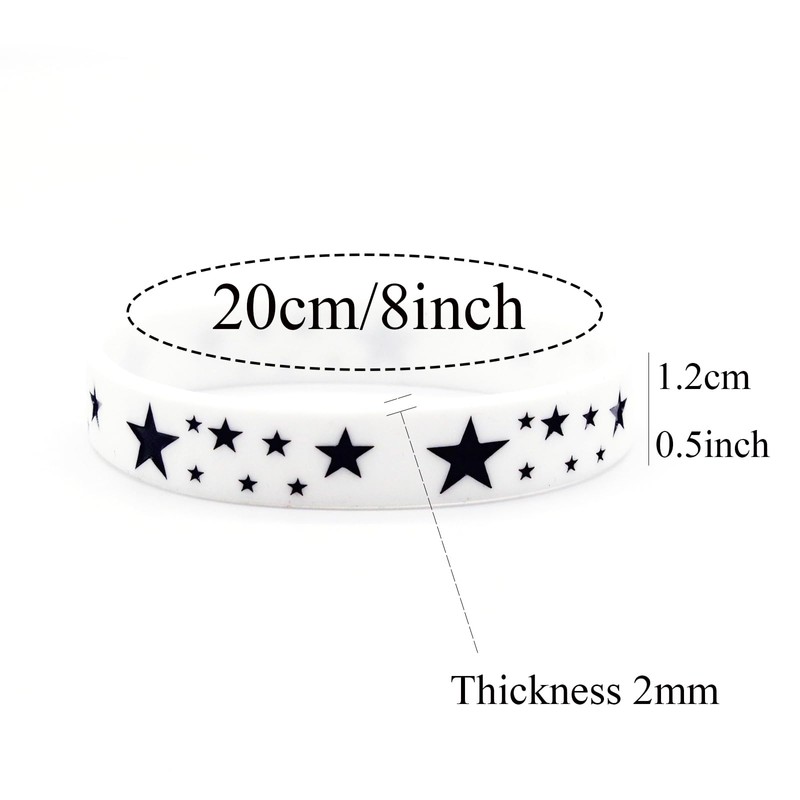 POYAMUSE 6pcs Y2K Star Silicone Bracelets Set – Emo Rubber