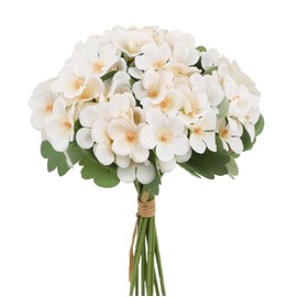 Zythrem 8Pcs White Silk Flowers White Hydrangea Artificial Flowers with Fake Wildflowers Artificial Flower Bouquets for Table Centerpiece Floral Arrangement Wedding Holidays Party Home Decorations