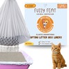 Fuzzy Feat Sifting Cat Litter Box Liners with elastic drawstring.