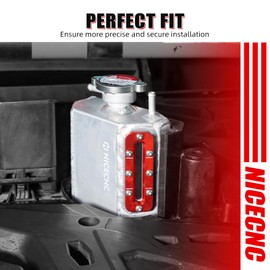 NICECNC Red Cooling Reservoir Tank with Visual Window Compatible with Can Am Defender HD10 4X4 2016-2018, Maverick 1000 4x4 XRS 2013, See Fitments