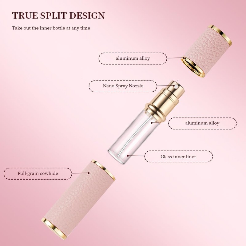 DIOHIO Atomizer Perfume Spray Bottle Refillable - 5ml Glass Inner