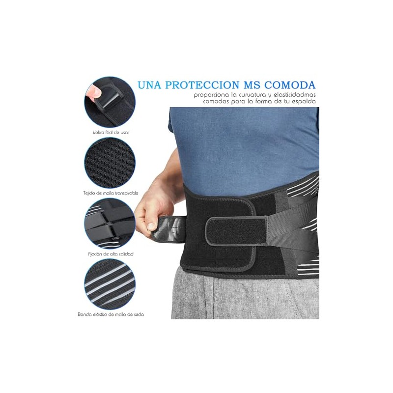 Cinturón de Soporte Lumbar,Cinturón de Soporte Lumbar Transpirable para Hombres