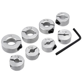 Yakamoz 8Pcs Drill Stop Collar Set - Drill Bit Depth Stop Collars with Split Ring - Imperial Sizes 1/2" 7/16" 3/8" 5/16" 1/4" 7/32" 3/16" 1/8"