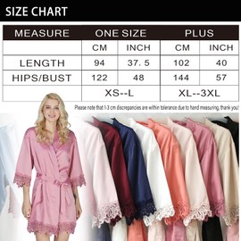 Bride Robe Womens Kimonos Bridesmaid Robes Wedding Party Morning Bridal Robes Satin Robe Silk Robes Lace Robe Dressing Gown, Evergreen-h, 3X-Large