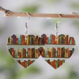 Stocking Stuffers Holiday Outfits for Women 2024 Book Earrings for Women Funny Earrings Bookcase Earrings Book Dangle Earrings Book Stack Teardrop Earrings Teacher Earrings for Girls Teacher Appreciation Gifts for Women