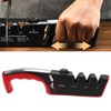 Knife Sharpener Diamond Black Ergonomic Multifunctional Adjustable 3 Stages Kitchen