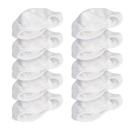 Navaris Microfibre Pads for Steam Cleaner - Set of 10 Replacement Cloths Handheld Steamer 49454 - Washable Wipes for Floor, Wall, Cleaning