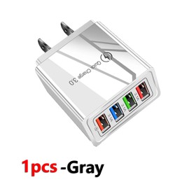 Unbranded US 4 Port Fast Quick Charge QC 3.0 USB Hub Wall Home Charger Power Adapter Plug - Gray*1(Only one!)