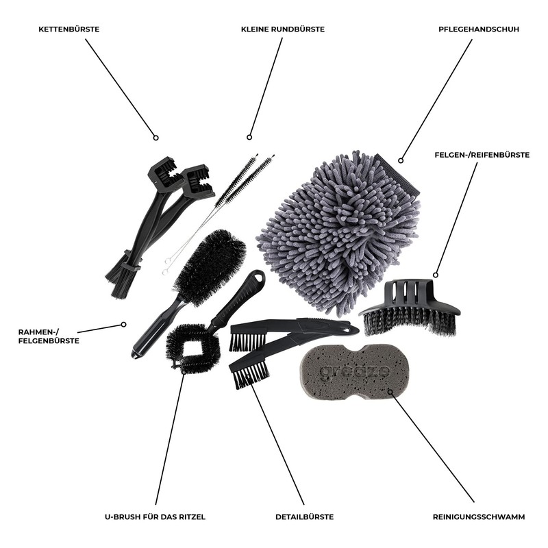 Greaze Bicycle Cleaning Set - Bicycle Care Set - Chain