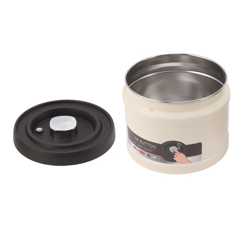 Vacuum Sealed Coffee Container 304 Stainless Steel Press Type Airtight