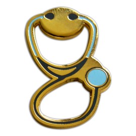 Novel Merk Doctor & Nurse Stethoscope – Healthcare Professional Lapel Pin, Hat Pin & Tie Tack Set - with Clutch Back (3- Stethoscope), Medium