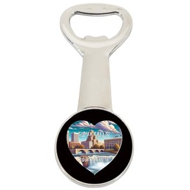 Sioux Falls South Dakota Travel Souvenir Destination Heart Shape Design Magnetic Bottle Opener Single