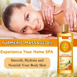 Turmeric Massage Oil 200ml, Massage Oils for Massage Therapy, Gentle&Warming Turmeric Oil for Skin, Body Oil for Men&Women, Lymphatic Drainage, Massage Oil for Muscle Pain