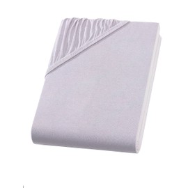 Fitted Sheet with Pocket Depth up to 23 cm, Jersey Bed Sheet Made of 100% Cotton, 140-160 x 200 cm Silver, Oeko-Tex® Standard 100, Many Sizes and Colours Available