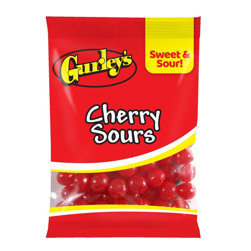 Gurley's Tangy Cherry Sours, Sour Chewy Candy, Bursting with Flavor