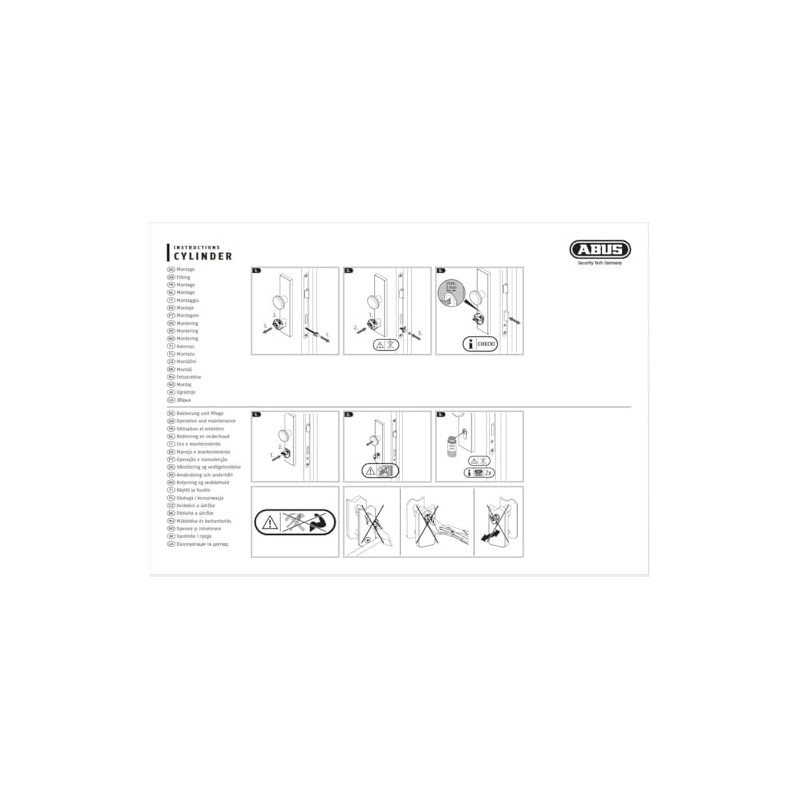 ABUS EC550 Profile Double Cylinder Length 1,18" / 1,37" With