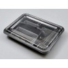 Sheepi Kasei Z-253-1 Disposable Bento Containers, BS Black, Clear Lid,
