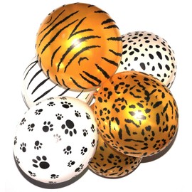 Happium - Safari Animal Print 12" Latex Balloons Pack of 10 (Safari Mix)