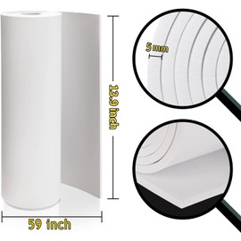 3 Rolls of Eva Foam 5 mm, MEARCOOH White EVA Foam Cosplay, 35.5 x 150 cm with High Density 86 kg/m3 EVA Foam for Crafts, Costume, DIY Project (3 Pieces, 5 mm White)