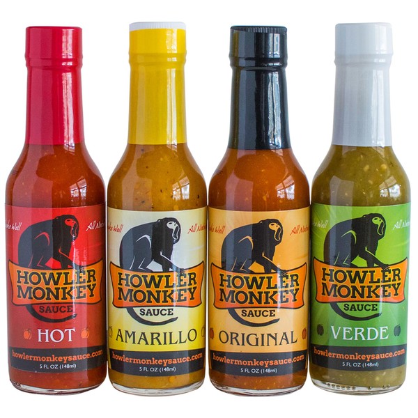 Howler Monkey - Sauce Combo - Original, Amarillo, Verde, Hot