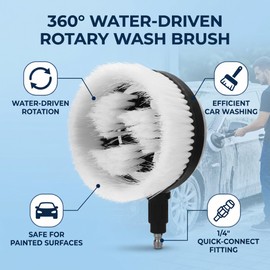 Rotary Wash Brush, 1/4 Quick Connect Soft Bristle Power Washer Attachment