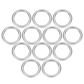 QUARKZMAN Pack of 32 O-ring clasps, 15 mm/0.6 inches, ID, 3.8 mm thick, zinc alloy, opening O-rings, folding clips for crafts, key chain, strap, belt, DIY accessories, light silver, Bright silver