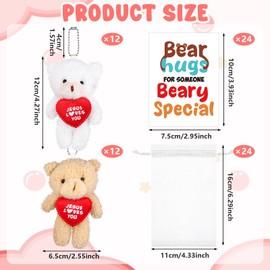 YXSJAS 24 Pcs Jesus Love You Tiny Plush Bear 4.72 Inches Mini Teddy Bear Plush Toy Soft Christian Dolls Stuffed Animal Toys with Cards Organza Bags for Church Sunday School Religious Gift, 2 Colors