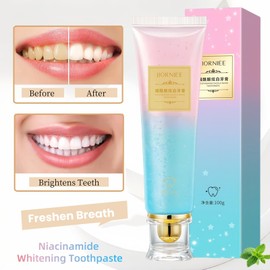 2Pcs Niacinamide Whitening Toothpaste, Deep Stain Removal Fresh Breath Triple Oral Care Radiant Toothpaste.