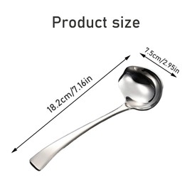Stainless Steel Sauce Spoon, 18 cm Sauce Ladle, Silver Ladle, Ladles, Sauce Spoon with Pourer, Sauce Ladle, Pourer with Ladle, Pouring Spouts for Dressings, Soup Sauces, Gravy Sauces