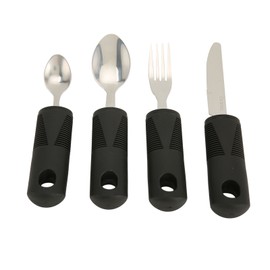 4pcs Special Supplies Adaptive Utensils Stainless Steel Slip Resistance Weighted Tableware with Spoons Fork Knife