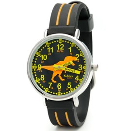 Kiddus Learning Watch for Kids, Boys and Girls, Analogue Watch with Time Learning Exercises, Easy to Read and Learn to Read the Watch, 01 Dino English Version, Strap.