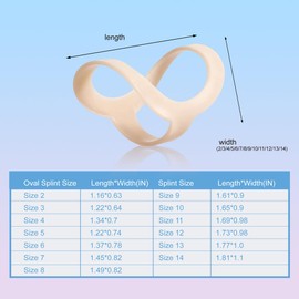 UAKIKAU Oval Finger Splint 6 pcs, Finger Splints for Arthritis, Mallet Finger, Trigger Finger Splint, hypermobility(EDS) finger For Thumb/Middle,/Index/Pinky or Ring Finger (size 8,9 each 3pcs)