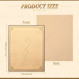 Epakh 200 Sheets Vintage Lined Stationery Paper Retro Stationary Supplies Scrapbook...