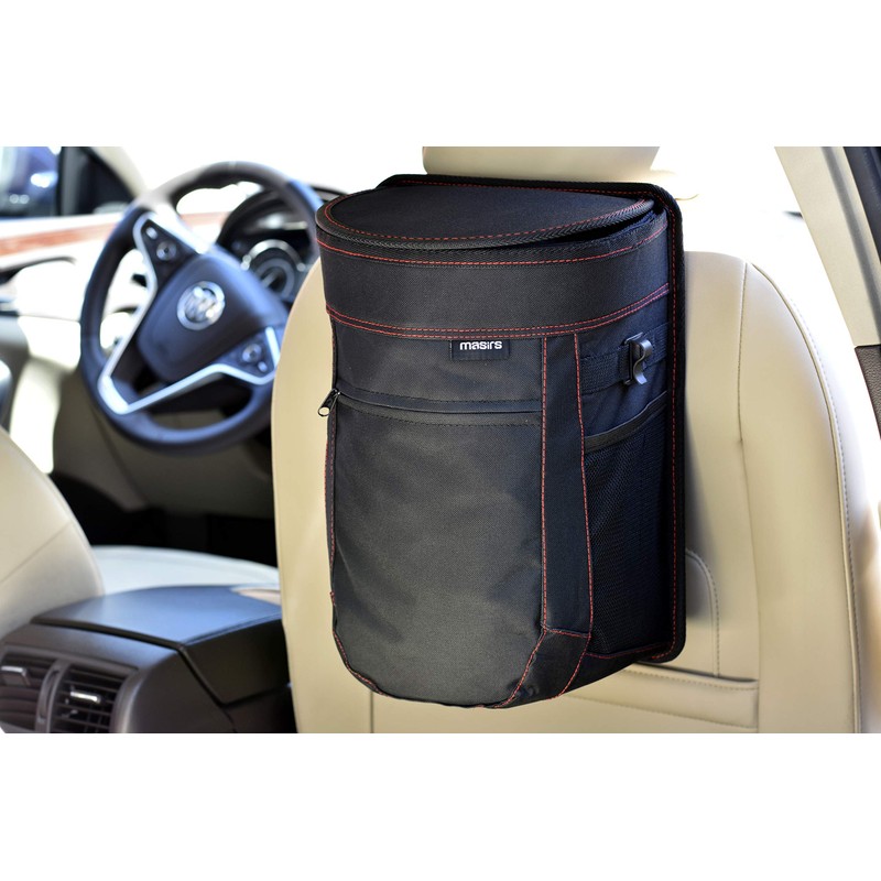 Masirs Vehicle Trash Can - Large Removable Leakproof Garbage Bag,
