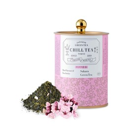 Sakura Green Tea by Chill Tea Tokyo (100 g Loose Leaf) - Cherry Blossom Tea, Japanese Green Tea, Loose Leaf Tea, Flavoured Tea, Fruity, Floral Flavour