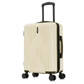 InUSA DRIP Hardside Luggage with Spinner Wheels | 20 in Durable Lightweight Carry on Suitcase for Travel | Zipper Clouser Suit Case with Gel Handles and Trolley | Sand