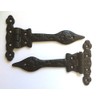 Black Antique Ornate Fleur-De-Lys Hinges - 6" (152mm) - 1