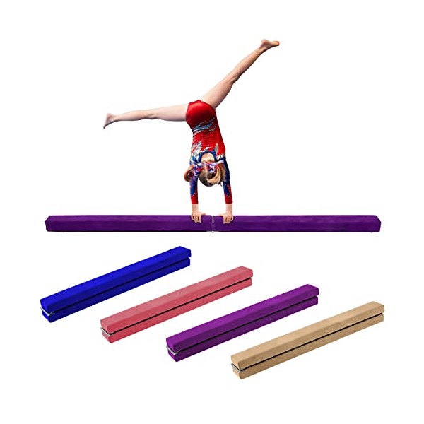 Folding Balance Beam 8FT, Floor Gymnastics Equipment for Gymnast Kids